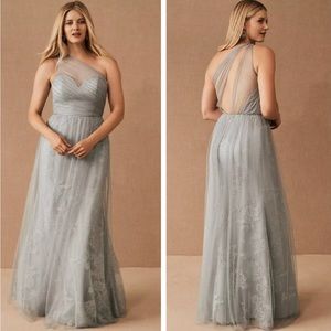 Bhldn Hailey Paige pewter gown size 0